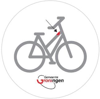 Positie fietssticker