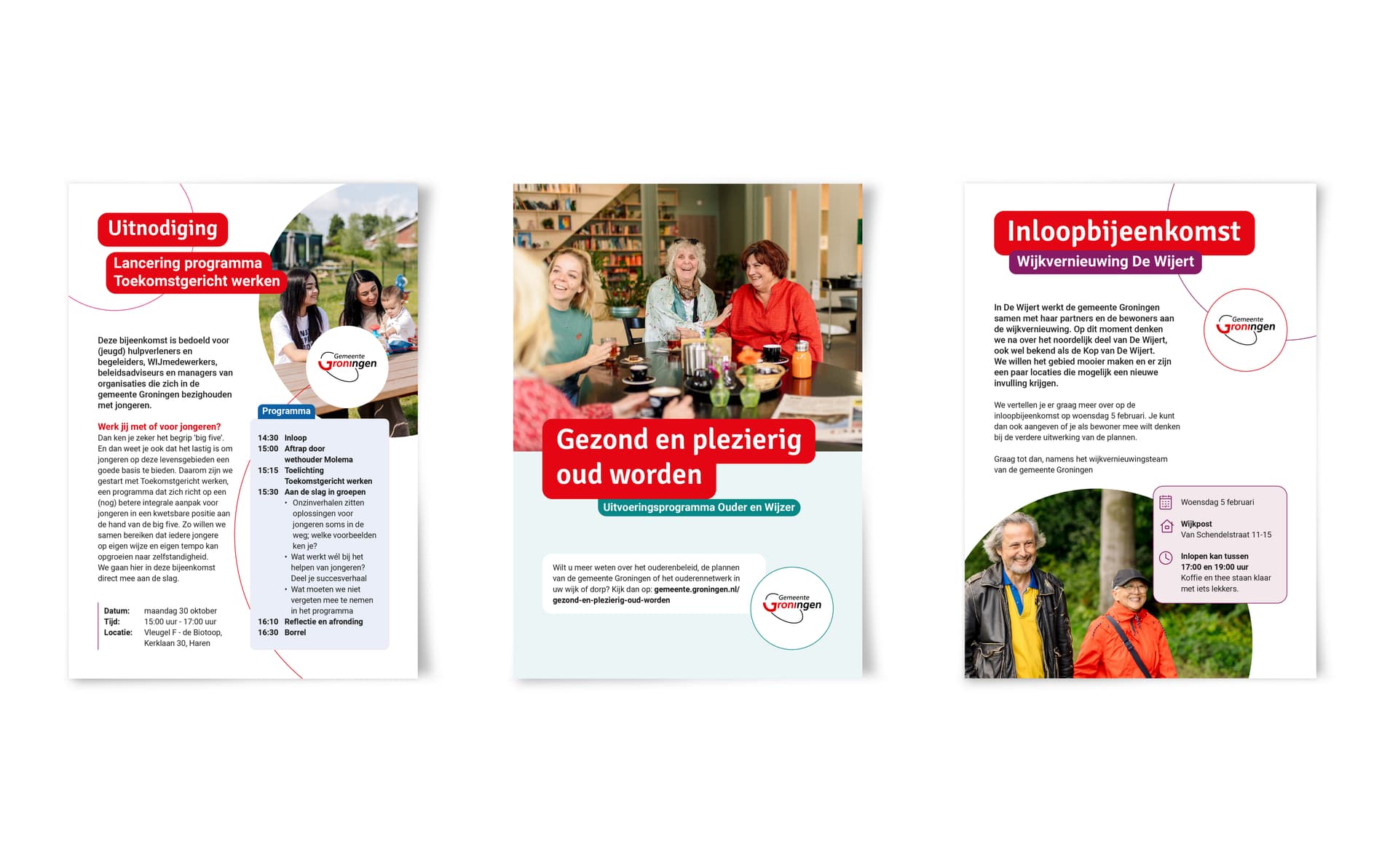 3 voorbeeld flyers in de huisstijl