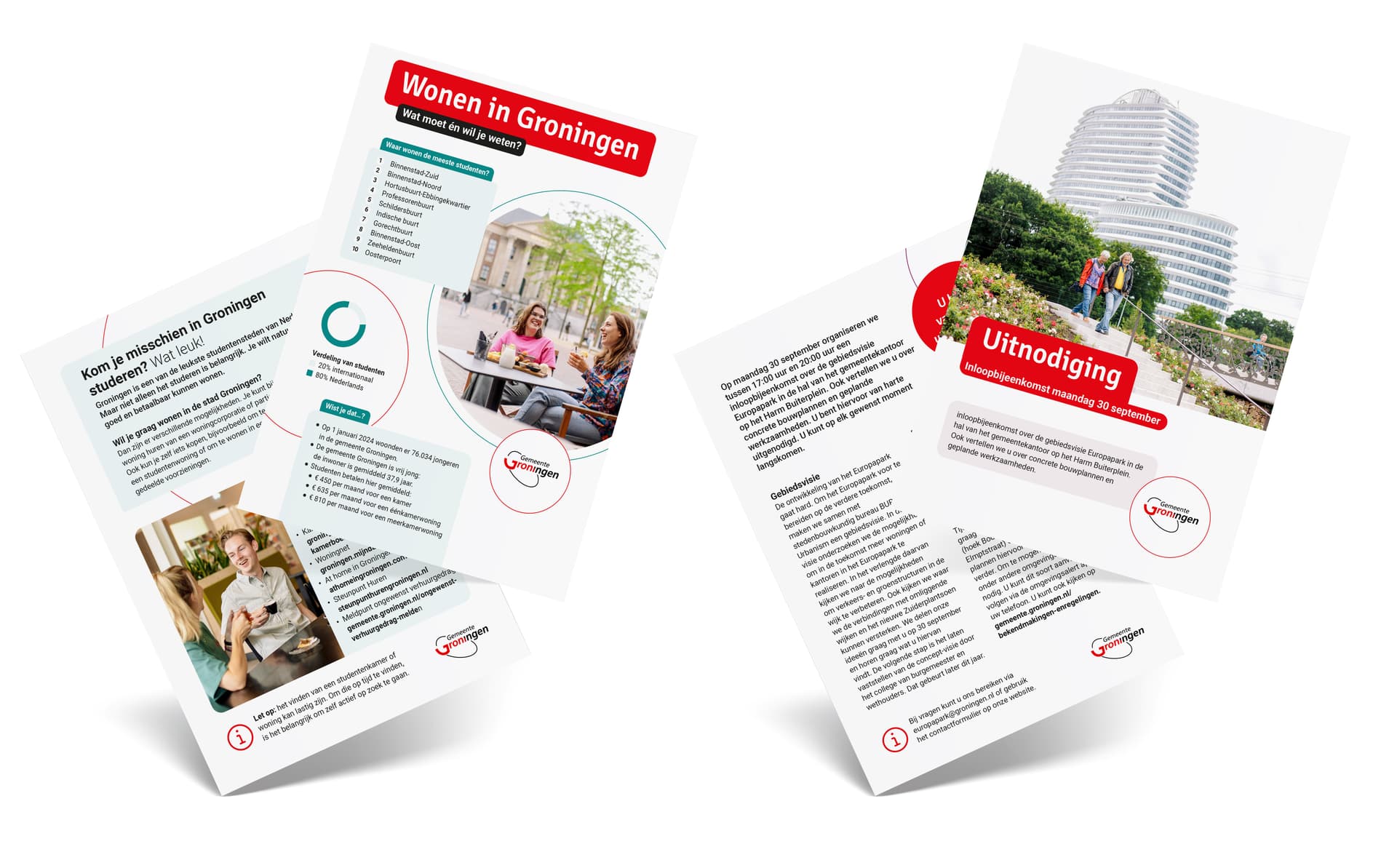 2 voorbeelden flyers in de huisstijl 