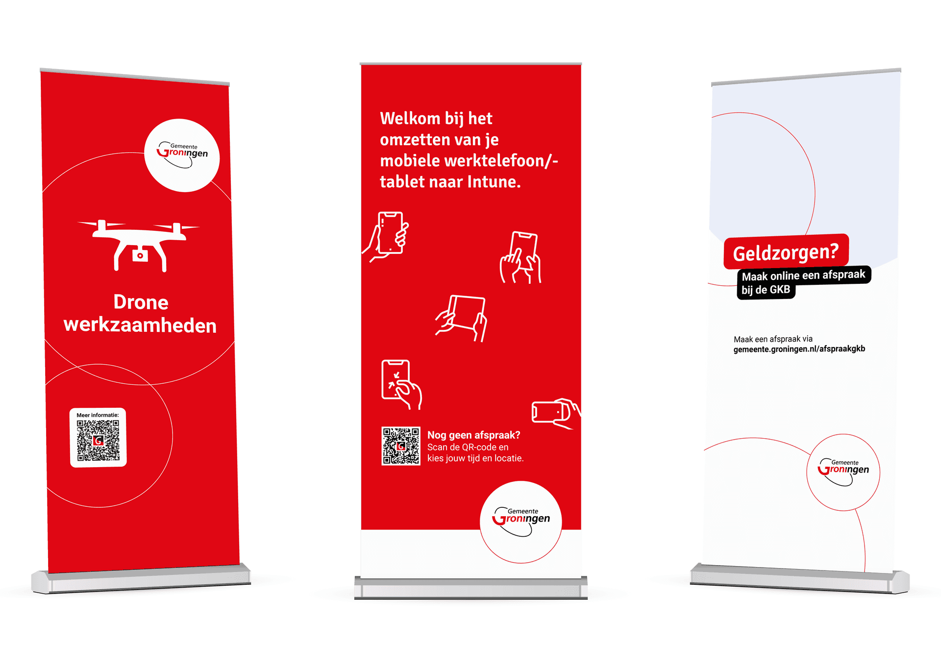 Voorbeelden rollup banners in de huisstijl