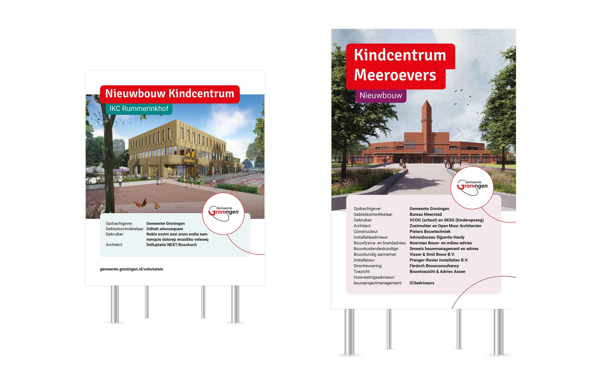 Voorbeeld bouwborden