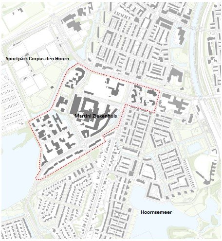 plattegrond Corpus den Hoorn-Zuid