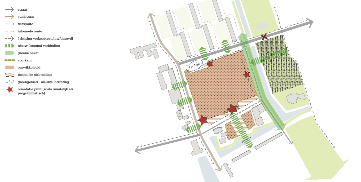 Kaart Winkelcentrum Paddepoel met plannen