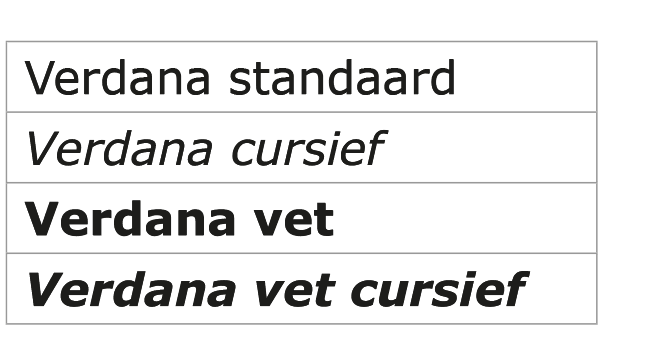 Typografie Verdana