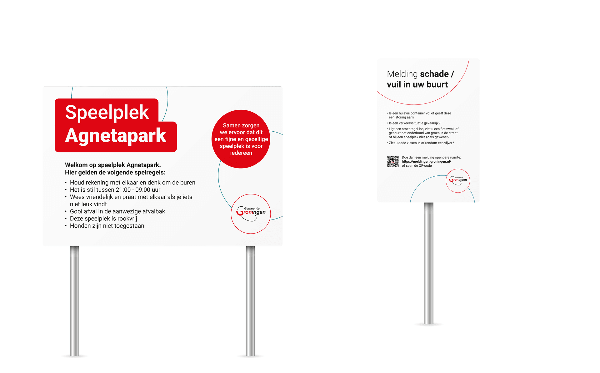 Voorbeeld borden in de huisstijl