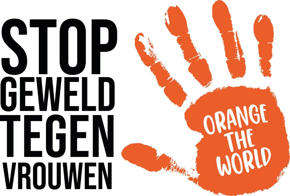 logo Orange the World ('Stop geweld tegen vrouwen')