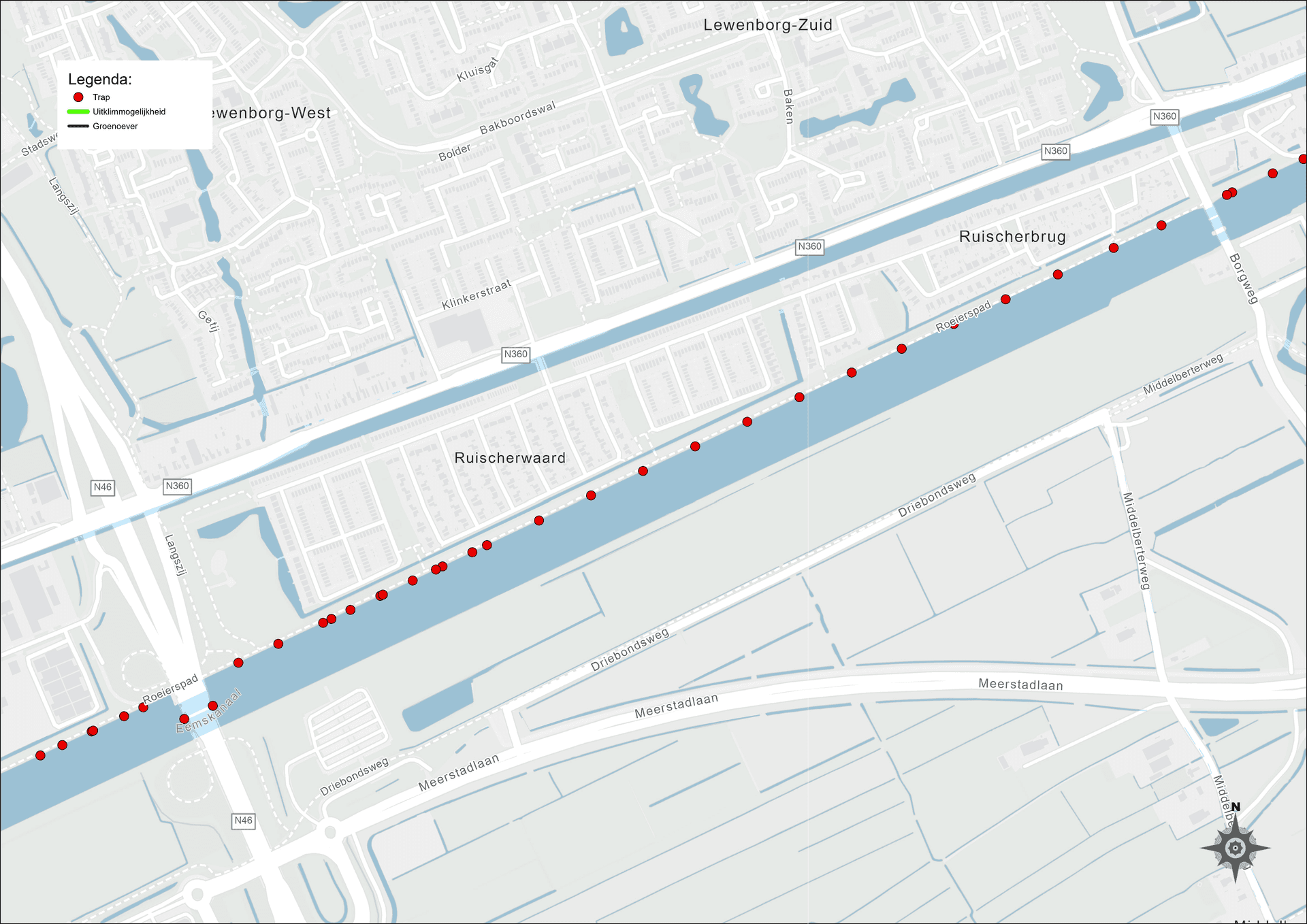Uitklimplekken Eemskanaal (Ruischerwaard)