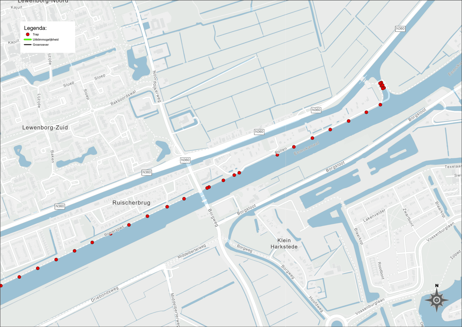Uitklimplekken Eemskanaal (Ruischerbrug)