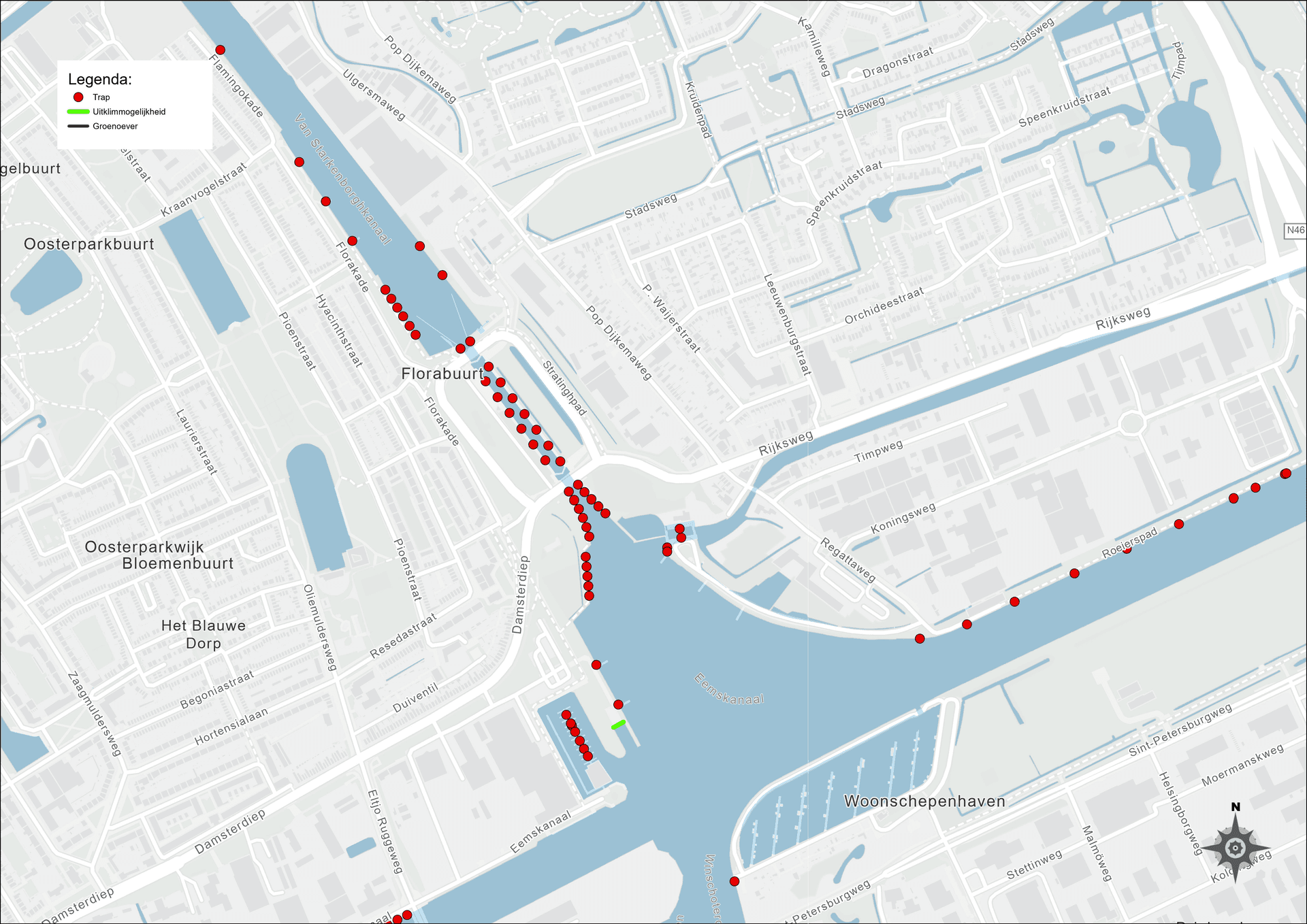Uitklimplekken Van Starkenborghkanaal